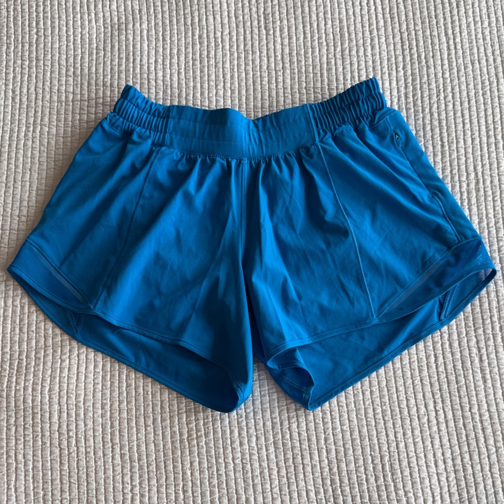 lululemon athletica 4” Hotty Hoy Blue Run Shorts